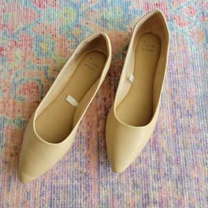Beige Pointy-Toe Flats